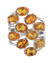 Женские Кольца_Серебро .925_ЦИТРИН__2-Лазурит-Онлайн