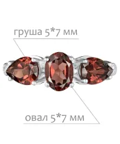 Женские Кольца_Серебро .925_ГРАНАТ_Нанокристалл_2-Лазурит-Онлайн