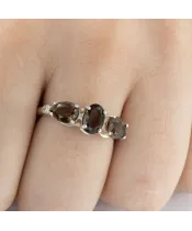 Женские Кольца_Серебро .925_РАУХТОПАЗ_Нанокристалл_5-Лазурит-Онлайн