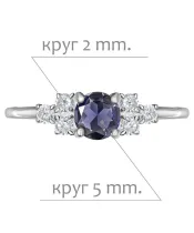 Женские Кольца_Серебро .925_ИОЛИТ_Нанокристалл_2-Лазурит-Онлайн