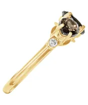 Женские Кольца_Серебро .925_РАУХТОПАЗ_Нанокристалл_4-Лазурит-Онлайн