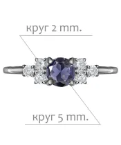 Женские Кольца_Серебро .925_ИОЛИТ_Нанокристалл_2-Лазурит-Онлайн