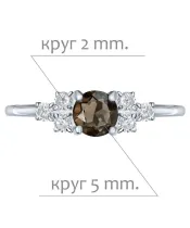 Женские Кольца_Серебро .925_РАУХТОПАЗ_Нанокристалл_2-Лазурит-Онлайн