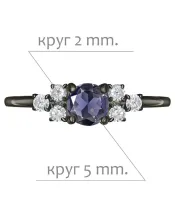 Женские Кольца_Серебро .925_ИОЛИТ_Нанокристалл_2-Лазурит-Онлайн