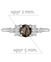 Женские Кольца_Серебро .925_РАУХТОПАЗ_Нанокристалл_2-Лазурит-Онлайн