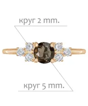 Женские Кольца_Серебро .925_РАУХТОПАЗ_Нанокристалл_2-Лазурит-Онлайн