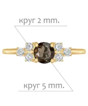 Женские Кольца_Серебро .925_РАУХТОПАЗ_Нанокристалл_2-Лазурит-Онлайн