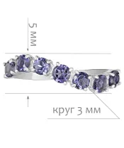 Женские Кольца_Серебро .925_ИОЛИТ__2-Лазурит-Онлайн