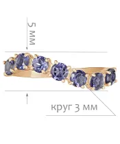 Женские Кольца_Серебро .925_ИОЛИТ__2-Лазурит-Онлайн