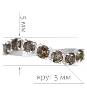 Женские Кольца_Серебро .925_РАУХТОПАЗ__2-Лазурит-Онлайн