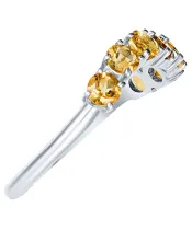 Женские Кольца_Серебро .925_ЦИТРИН__4-Лазурит-Онлайн