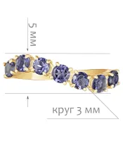 Женские Кольца_Серебро .925_ИОЛИТ__2-Лазурит-Онлайн