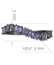 Женские Кольца_Серебро .925_ИОЛИТ__2-Лазурит-Онлайн