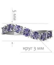 Женские Кольца_Серебро .925_ИОЛИТ__2-Лазурит-Онлайн