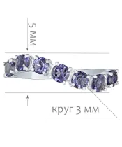 Женские Кольца_Серебро .925_ИОЛИТ__2-Лазурит-Онлайн