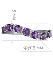 Женские Кольца_Серебро .925_АМЕТИСТ__2-Лазурит-Онлайн