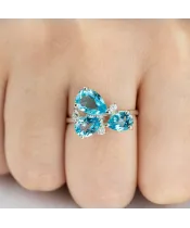 Женские Кольца_Серебро .925_ТОПАЗ_Нанокристалл_5-Лазурит-Онлайн