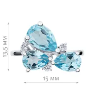 Женские Кольца_Серебро .925_ТОПАЗ_Нанокристалл_2-Лазурит-Онлайн