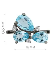 Женские Кольца_Серебро .925_ТОПАЗ_Нанокристалл_2-Лазурит-Онлайн