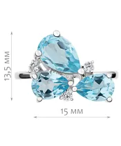 Женские Кольца_Серебро .925_ТОПАЗ_Нанокристалл_2-Лазурит-Онлайн