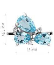 Женские Кольца_Серебро .925_ТОПАЗ_Нанокристалл_2-Лазурит-Онлайн