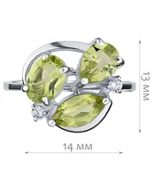 Женские Кольца_Серебро .925_ХРИЗОЛИТ_Нанокристалл_2-Лазурит-Онлайн