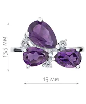 Женские Кольца_Серебро .925_АМЕТИСТ_Нанокристалл_2-Лазурит-Онлайн