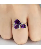Женские Кольца_Серебро .925_АМЕТИСТ_Нанокристалл_4-Лазурит-Онлайн