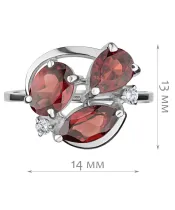 Женские Кольца_Серебро .925_ГРАНАТ_Нанокристалл_2-Лазурит-Онлайн