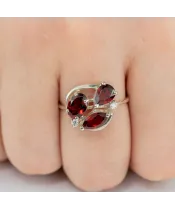 Женские Кольца_Серебро .925_ГРАНАТ_Нанокристалл_5-Лазурит-Онлайн