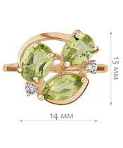 Женские Кольца_Серебро .925_ХРИЗОЛИТ_Нанокристалл_2-Лазурит-Онлайн