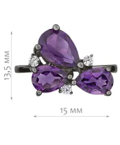 Женские Кольца_Серебро .925_АМЕТИСТ_Нанокристалл_2-Лазурит-Онлайн