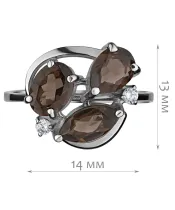 Женские Кольца_Серебро .925_РАУХТОПАЗ_Нанокристалл_2-Лазурит-Онлайн