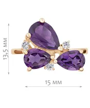 Женские Кольца_Серебро .925_АМЕТИСТ_Нанокристалл_2-Лазурит-Онлайн