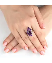 Женские Кольца_Серебро .925_АМЕТИСТ__6-Лазурит-Онлайн