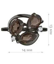 Женские Кольца_Серебро .925_РАУХТОПАЗ_Нанокристалл_2-Лазурит-Онлайн