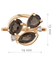 Женские Кольца_Серебро .925_РАУХТОПАЗ_Нанокристалл_2-Лазурит-Онлайн