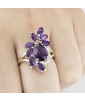 Женские Кольца_Серебро .925_АМЕТИСТ__5-Лазурит-Онлайн