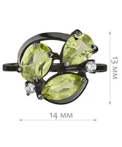 Женские Кольца_Серебро .925_ХРИЗОЛИТ_Нанокристалл_2-Лазурит-Онлайн