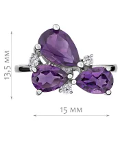 Женские Кольца_Серебро .925_АМЕТИСТ_Нанокристалл_2-Лазурит-Онлайн