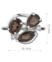 Женские Кольца_Серебро .925_РАУХТОПАЗ_Нанокристалл_2-Лазурит-Онлайн