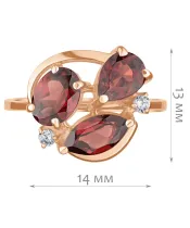 Женские Кольца_Серебро .925_ГРАНАТ_Нанокристалл_2-Лазурит-Онлайн