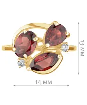 Женские Кольца_Серебро .925_ГРАНАТ_Нанокристалл_2-Лазурит-Онлайн