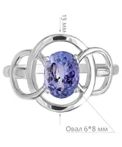 Женские Кольца_Серебро .925_ТАНЗАНИТ__2-Лазурит-Онлайн