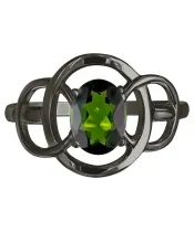 Женские Кольца_Серебро .925_ХРОМДИОПСИД__3-Лазурит-Онлайн