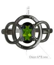 Женские Кольца_Серебро .925_ХРОМДИОПСИД__2-Лазурит-Онлайн