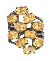 Женские Кольца_Серебро .925_ЦИТРИН__3-Лазурит-Онлайн