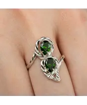 Женские Кольца_Серебро .925_ХРОМДИОПСИД__6-Лазурит-Онлайн