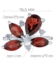 Женские Кольца_Серебро .925_ГРАНАТ_Нанокристалл_2-Лазурит-Онлайн