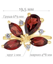 Женские Кольца_Серебро .925_ГРАНАТ_Нанокристалл_2-Лазурит-Онлайн